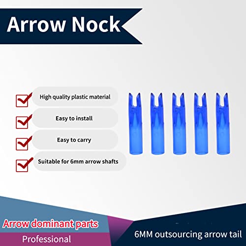 50 Pack Archery Arrow Nock, Arrow Nock Practical Archery Accessor Portable, For Diy Hunting Arrows Recurve Bow Compound Bow 6Mm Shaftment(Blue) #TOP1