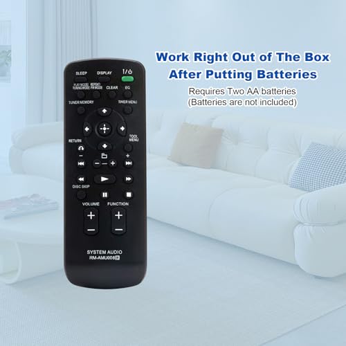 RM-AMU008 Replaced Remote fit for Sony Compact Hi-Fi Stereo System LBT-ZX66I HCD-ZX66I SS-ZX66I LBT-ZX99I SS-ZX99I HCD-ZX99I MHC-EC98P SS-WG98S HCD-EC68P SS-EC78S LBT-ZT4 SS-WG4 HCD-ZT4 SS-ZT4
