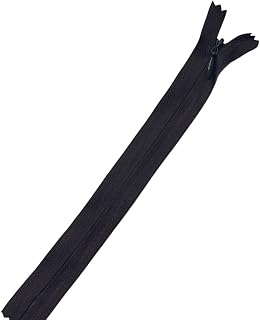Plush Addict Cremallera invisible de 9 pulgadas, color marrón oscuro, cremallera oculta de 23 cm para costura y faldas, cremallera cerrada
