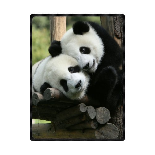 Custom Cute and Lovely Panda Bed/Sofa Soft Throw Blanket 58x80inch (Large)