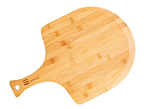Premium Bamboo Wooden Sturdy Pizza Peel, Cutting Board also for Baking Pizza, Bread, Cutting Fruit, Vegetables, Cheese Premium Bamboo Wooden Sturdy Pizza Peel, Cutting Board also for Baking Pizza, Bread, Cutting Fruit, Vegetables, Cheese