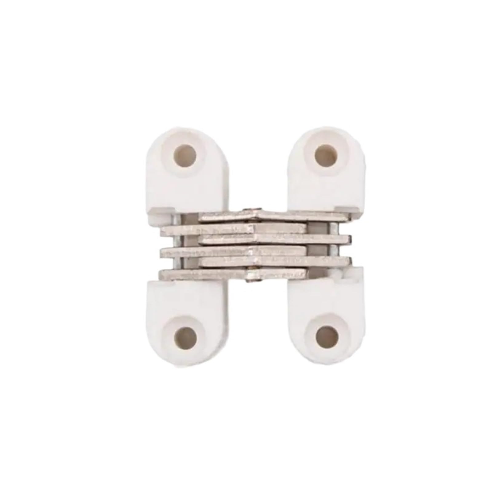 Kdhcvkz White 1 Piece Plastic Folding Cross Invisible Hinge 180 Degrees Thickened(White)