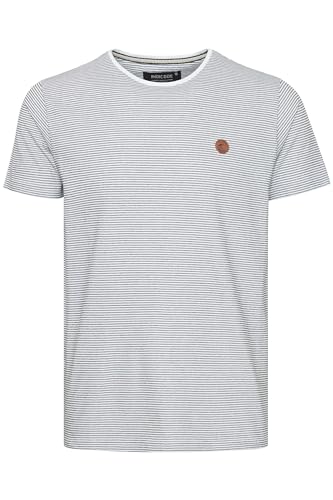 Indicode IDLupko męski T-shirt z krótkim rękawem w paski z okrągłym dekoltem, Off-white (002), XXL
