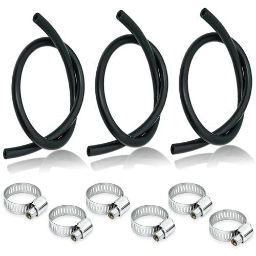 27232 11/32 Inch x 36 Inch (85 PSI) Brake Booster Vacuum Hose， 3-piece set, includes 6 stainless steel clamps, Brake Booster Hose for Passenger Cars and Light Trucks, Auto Vacuum Hose