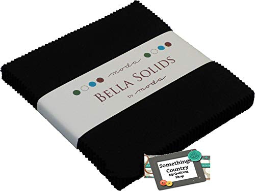 Bella Solids Blacks Moda Charm Pack By Moda Fabrics; 42-5" Quilt Squares #TOP6