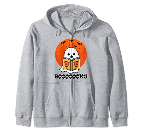 Booooooks Shirt Boo Read Books Halloween Felpa con Cappuccio