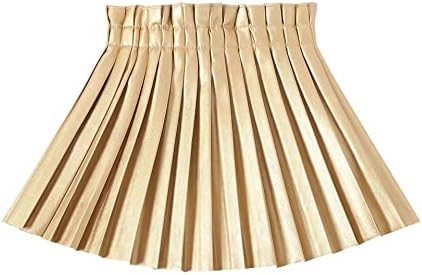 WELAKEN Pu Leather Skirts for Girls Kids & Teen & Toddler & Women Faux Leather Pleated Skirts,Gold,6-7 Years