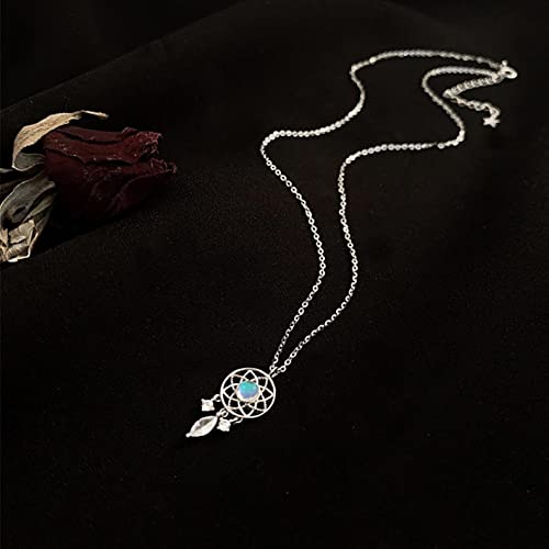 Women Dream Catcher Feather Necklace,Ulemeili Dreamcatcher Adjustable Silver Plated Charm Jewelry,Good Luck Crystal Rhinestone Pendant,Christmas Valentine's Day Gift For Bridal Wedding Girls #TOP6