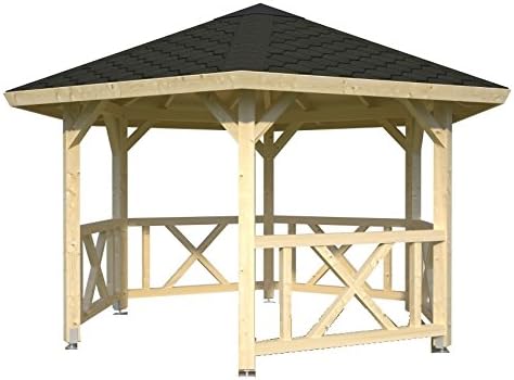 ITALFROM Wooden Gazebo Pergola Canopy Garden Wooden Gazebo 9.9 sqm ITALFROMGIARD2