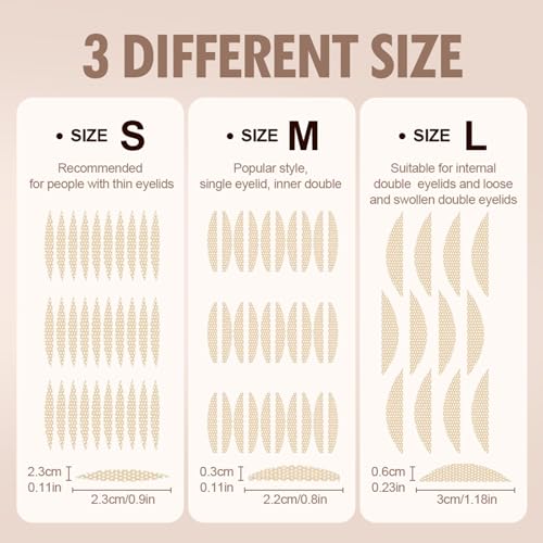 Glue-Free Invisible Double Eyelid Sticker,2025 New Eye Lid Tape For Hooded,Waterproof Invisible Double Eyelid Tape Natural Fiber Lace Eyelid Lifter Strips for Natural Makeup (Transparent M)