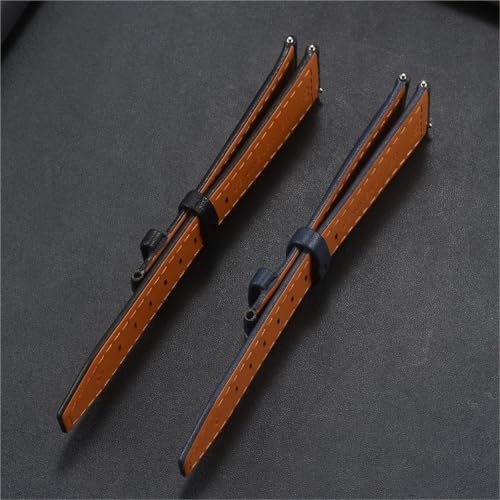 Genuine Leather Watch Strap for Longines Conquest Spirit Stainless Steel Butterfly Clasp(Brown w g2,21mm) - 3