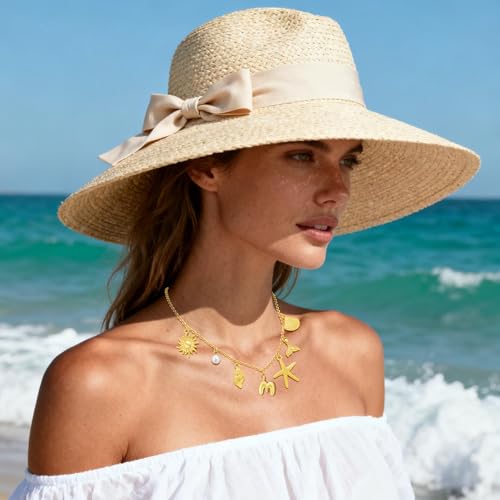 KYNOX Shell Necklace for Women14K Gold Plated Summer Beach Necklaces for Women Dainty Simple Jewelry for Women Boho Beaded Pendant Necklace Bracelets Hawaiian — view 2