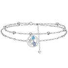 Micory Pulseras Tortuga Mujer Plata de Ley 925 Pulsera Estrella de Mar,Regalos de Playa Verano Para Mujer Amante Del Océano Hermanas Hija - Ajustable (17+4cm)