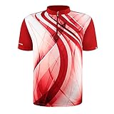 SAVALINO Men's Bowling Sublimation Printed Jersey, Material Wicks Sweat & Dries Fast, Size S-5XL (2XL, Red)
