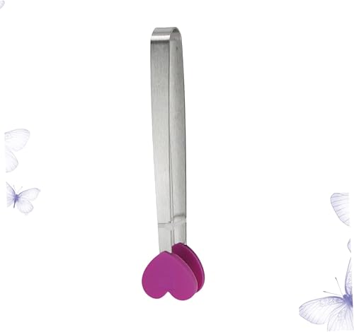 Miniatura 3 de Decoración japonesa Mini Utensilios de cocina Decoración de corazón Pinza de queso de metal Pinzas para aperitivos pequeños Pinzas para muffins