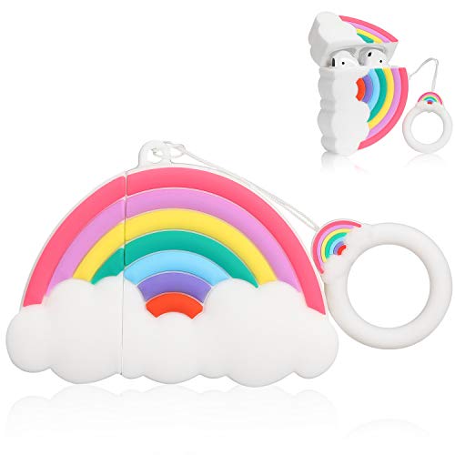 Mulafnxal Compatible With Airpods 1&2 Case,Silicone 3D Cute Fun Funny Cartoon Character Airpod Cover,Kawaii Fashion Colorful Chic Design Skin,Shockproof Cases For Teens Girls Boys Air Pods (Rainbow) #TOP1