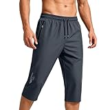 Ozmmyan Mens Track Capri Pants Summer Elastic Waist...