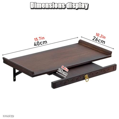 Mesa de Altar Budista de Pared de Bambú Nogal de 40x26 cm 2