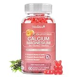 1200mg Calcium Gummies with D3,K2,Zinc - Plant Complex Calcium Magnesium Supplement with Glycinate,Potassium,Vitamin C &Whole Natural Food for Bone & Immune Support- 60 Chewable Gummy Sugar-Free