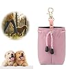 Futterbeutel Hunde, 1 Stück Leckerlibeutel für Hunde mit Clip, Tragbarer Leckerlibeutel für Hunde, Snackbeutel Hund, Futteraufbewahrung Taschen für Hundefutter und Katzenfutter, Hunde Zubehör(Rot)