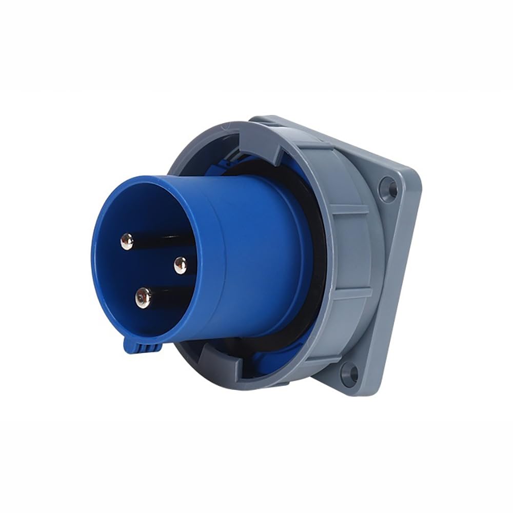 Industrial Connector Reverse Plug Socket, 3Pin 63A 220V-250V Waterproof IP67 CEE/IEC&IEC60309 Compliant, Surface Mounted Power Connector for Industrial Use (63A Reverse Concealed Installation)