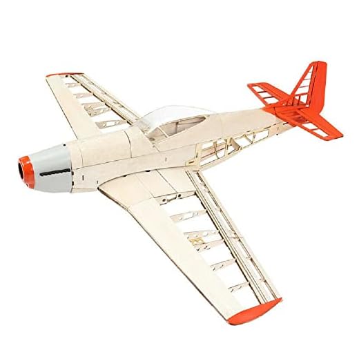 AERK Upgraded RC Laser Cut Plane Balsa Wood Airplane Model P51 Kit Wingspan 1000mm, DIY Flying Model Aircraft for Adults (KIT + Covering+ Hardware Pack)