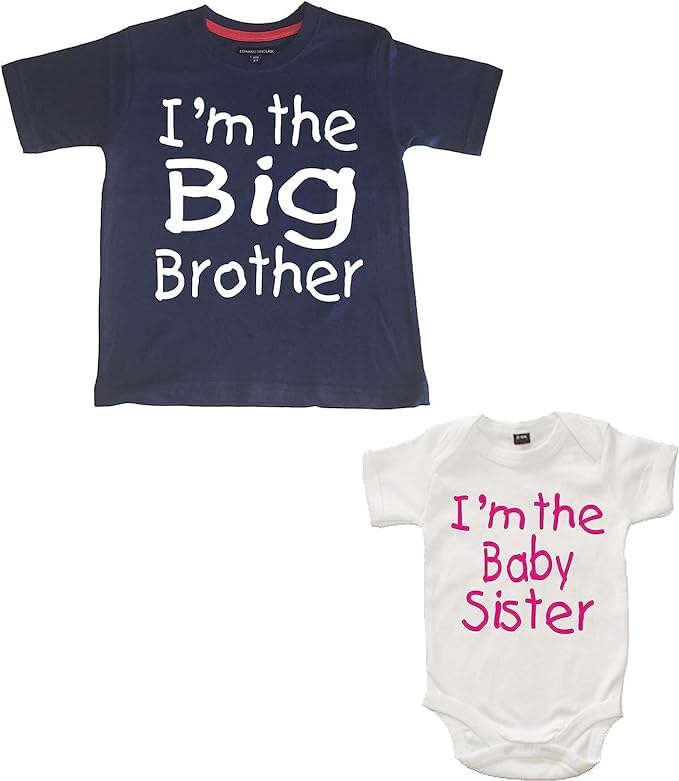 Ensemble t-shirt et body bébé pour shooting photo annonce grand frère