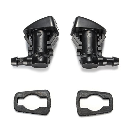 2 Windshield Washer Nozzle Kit fit for 2005-2016 Jeep Grand Cherokee, 2005-2013 Chevy Malibu, 2005-2010 Pontiac G6, 2007-2010 Saturn Aura, Replacement for 55372143AB, 15247800, 55156427AB, 55079049AA