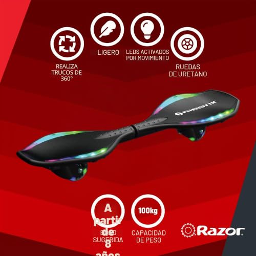 Miniatura 2 de Razor Ripstik Ripster Lightshow, Negro, Talla Única