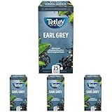 Tetley Earl Grey String & Tag Envelopes - 25 Individually Wrapped Teabags, Delicate Bergamot & Citrus Infusion, Premium Black Tea (Pack of 4)
