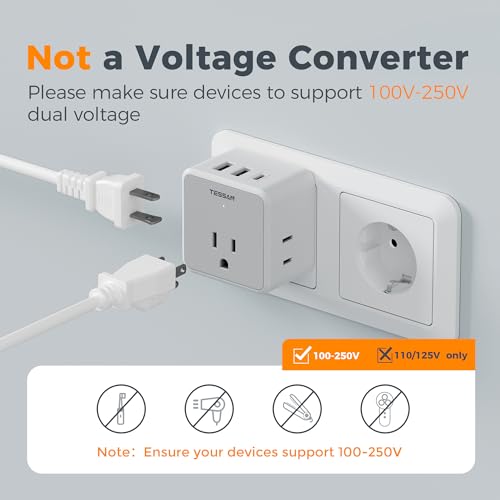 Image of TESSAN All European Italy Travel Plug Adapter Kit