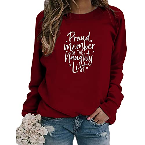Fall Sweatshirt For Women Long Sleeve Oversized Sweater Shirts Fall Blouse Clothes Casual Blouse Tops Fleece Crewneck #TOP4