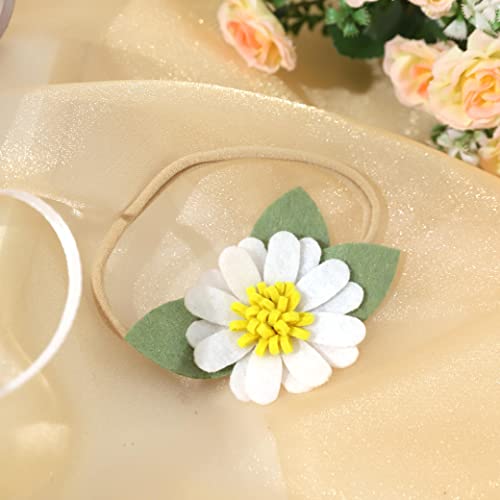 White Felt Daisy Baby Headband- Two Groovy and Groovy One Headband, Woodland Baby Headbands, New Born Shooting Props, Half Birthday Flower Headband4