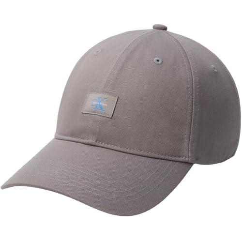 Calvin Klein Herren Cap Monologo mit Logo-Patch, Grau (Cloudburst), Einheitsgröße