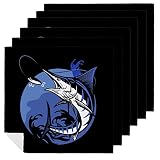 Blue Marlin Fishing Cloth Napkins Soft Washable Napkins Set Dinner Napkins for Party Holiday Wedding