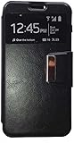  Funda Libro Ventana Negra Compatible con BQ Aquaris E5S E5 4G