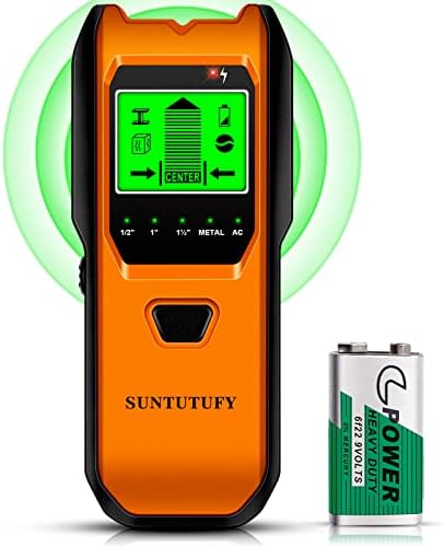 Stud Finder Wall Scanner - 5 in 1 Electronic Stud Detector with Upgraded Smart Sensor, Audio Alarm and HD LCD Display for The Center and Edge of Wood, AC Wire, Metal and Studs Detection (Orange)