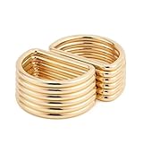 QIUTIMIY Anilla en D de metal resistente soldada para costura, bolsos, mochilas y correas, dorado, 19mm x 20pcs