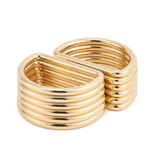 QIUTIMIY 12pcs Metall-D-Ring, robuste, geschweißte D-Ringe für Näharbeiten, Taschenherstellungszubehör, Rucksäcke (1 1/2" Gold)