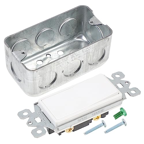 SEWOART 3-wege Wippschalter Satz aus Abs Edelstahl Verschleißfest Rostbeständig Unterputz Anschlussdose für Wandleuchte Staub Wassergeschützt Geeignet für Wohnzimmer Büro