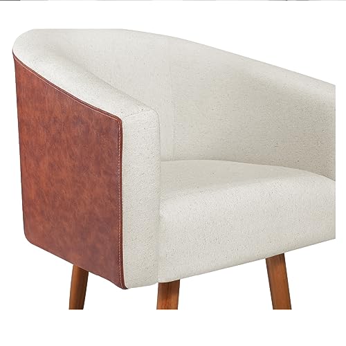 Poltrona Luxo Luiza Bege com Nozes Salão Recepção Sala Consultório Quarto