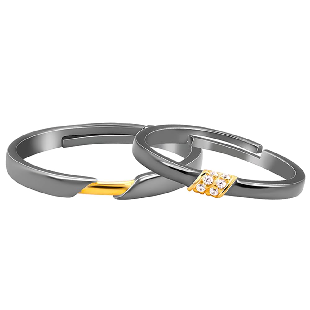 GIVA Unisex Adult 925 Silver Dual Tone Forever +1 Couple Bands,Male Ring: Indian - 18,Female Ring: Indian - 12| Gifts for ... - Review, Price and Buying Guide