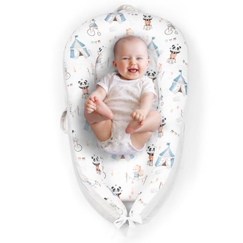 Image of Baby Lounger for Newborn - Baby Nest Cooling Soft Breathable - Portable Infant Lounger Baby Essentials for Home Travel - Baby Gift for 0-24 Months