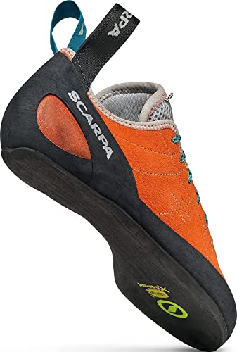 SCARPA Women's Helix Lace Rock Climbing Shoes for Trad and Sport Climbing - Low-Volume, Women's Specific Fit - Mandarin Red - 4-4.5 Women