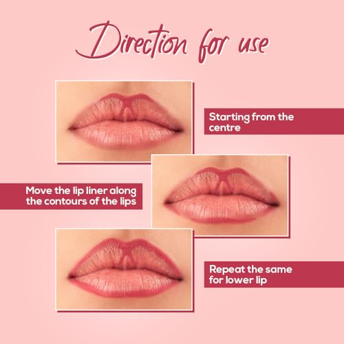 Image of RENEE Define Pencil Lip Liner - Red Secret, Long Lasting & Smudge Proof, Full Coverage, Intensely Pigmented, Easy Glide Formula, Vitamin E & Castor Oil Infused, 1.2Gm