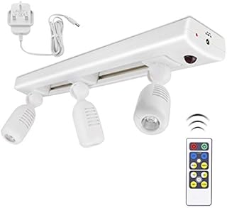 HONWELL LED Spotlights Track Lighting Remote Controlled with 3 Rotatable Heads Lights, Under Cabinet Counter Lighting Straight Bar Ceiling Spotlight for Artwork Display,Kitchen and Living Room