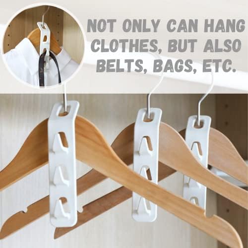 Crethink 4 PCS Cascading Clothes Hooks,Clothes Hanger Connector Hooks Hanger,Plastic Connector Hooks Clothes Hanger,Extender Clips Cascading Connection Space-saving Hanger Hook for Wardrobe,Bedroom