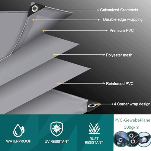 Bâche imperméable en toile robuste 500 g/m² aux finitions soignées - 8