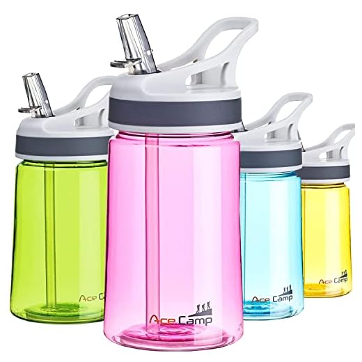 AceCamp TRITAN Botella de Agua | Botella de Agua a Prueba de Fugas sin BPA | Botella Deportiva Pajita I 350 ml I Pink I 15514
