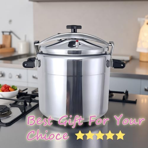 Image of 26 Quart Clamp On Pressure Cooker,Heavy-Duty Aluminum Pressure Cooker with Safety Bar Locking Lock, 2 ValvesrFast Cooking,for All Stovetops (Induction Compatible), for Family or Commercial